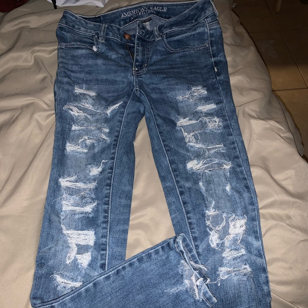 American Eagle torn skinny jeans